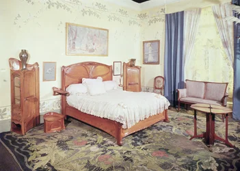 Jugendstil-Schlafzimmer, um 1900